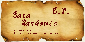 Bata Marković vizit kartica